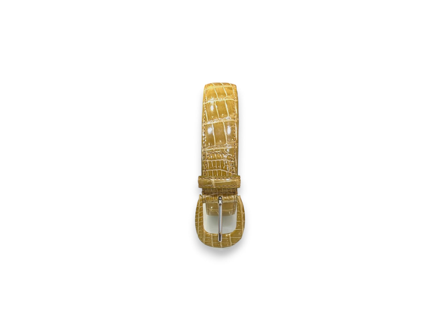 Cintura da Donna in Coccodrillo Lucido Beige