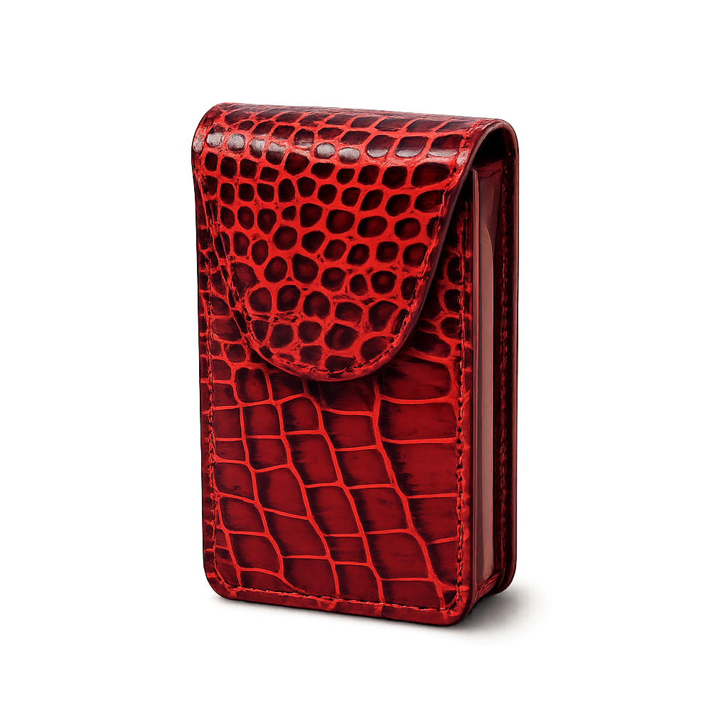 Portasigarette Effetto Coccodrillo Rosso