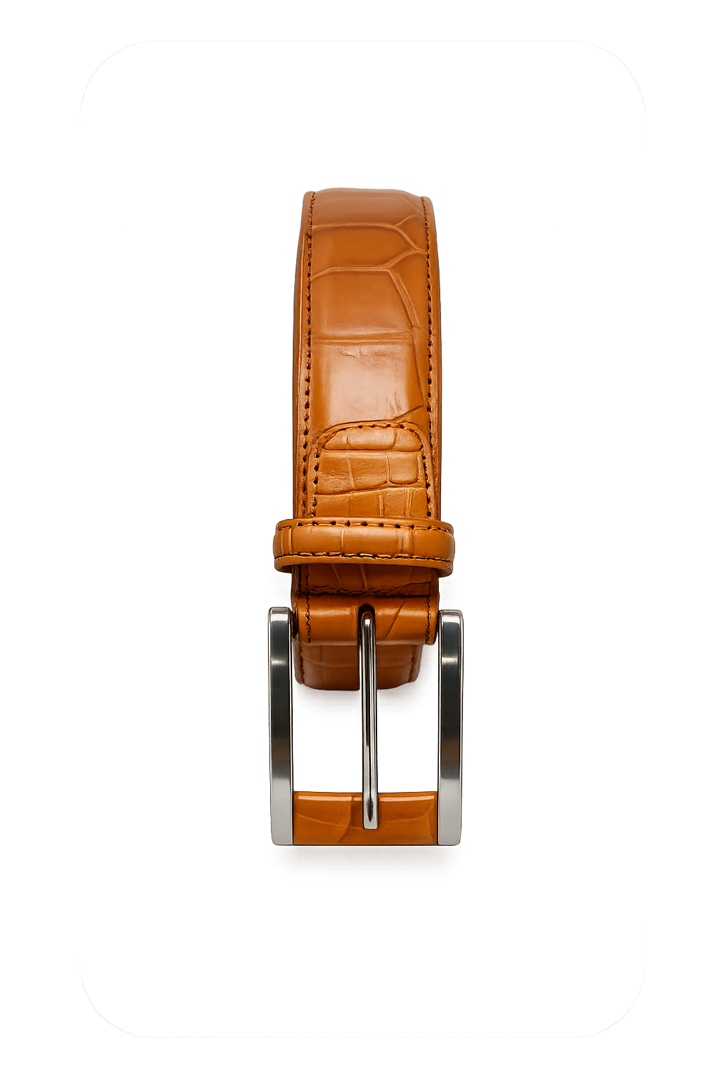 Cintura in Alligatore Cammello