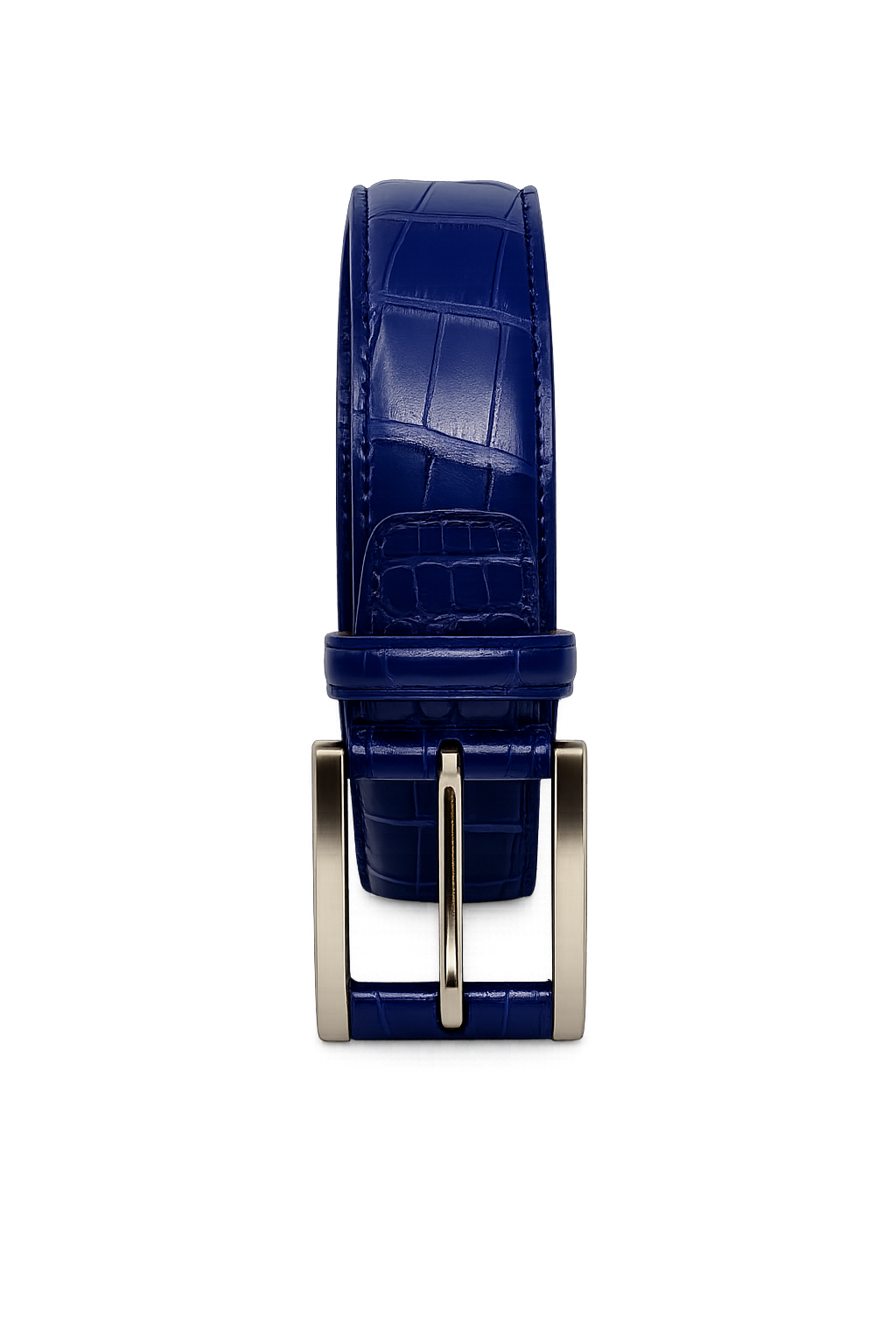 Cintura in Alligatore Bluette