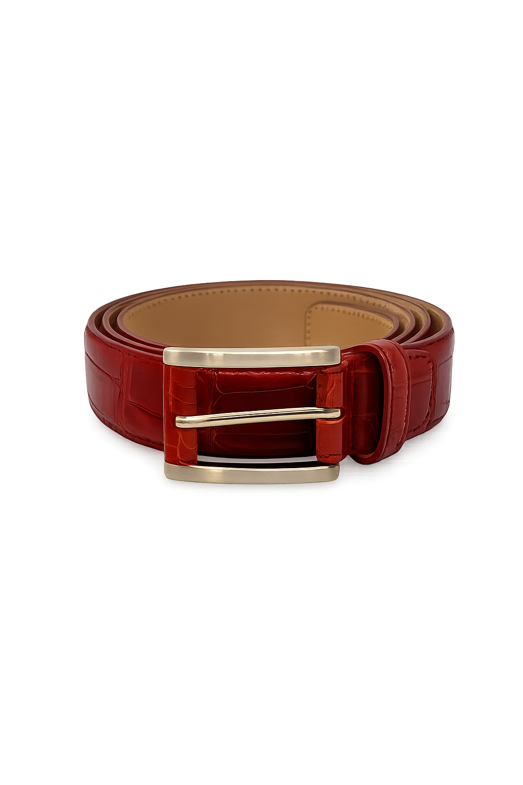 Cintura in Alligatore Rosso