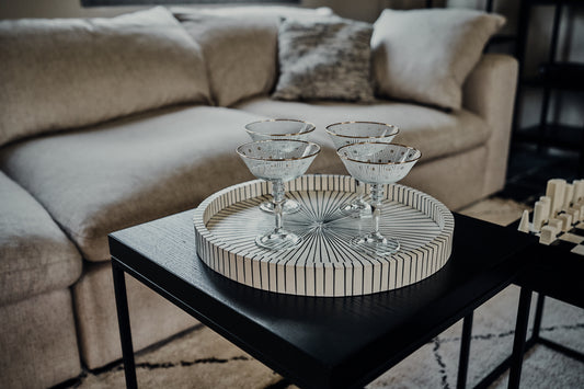 Round tray Black/White