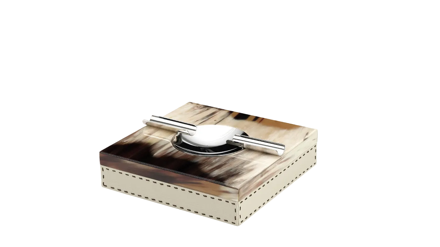 Posacenere in Corno e Pelle