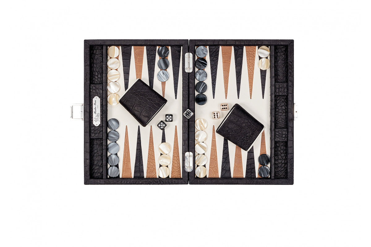 Backgammon - Small Alligator Effect Black