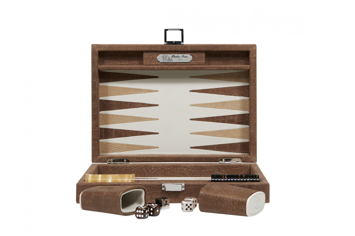 Backgammon - Small Alligator Effect Taupe