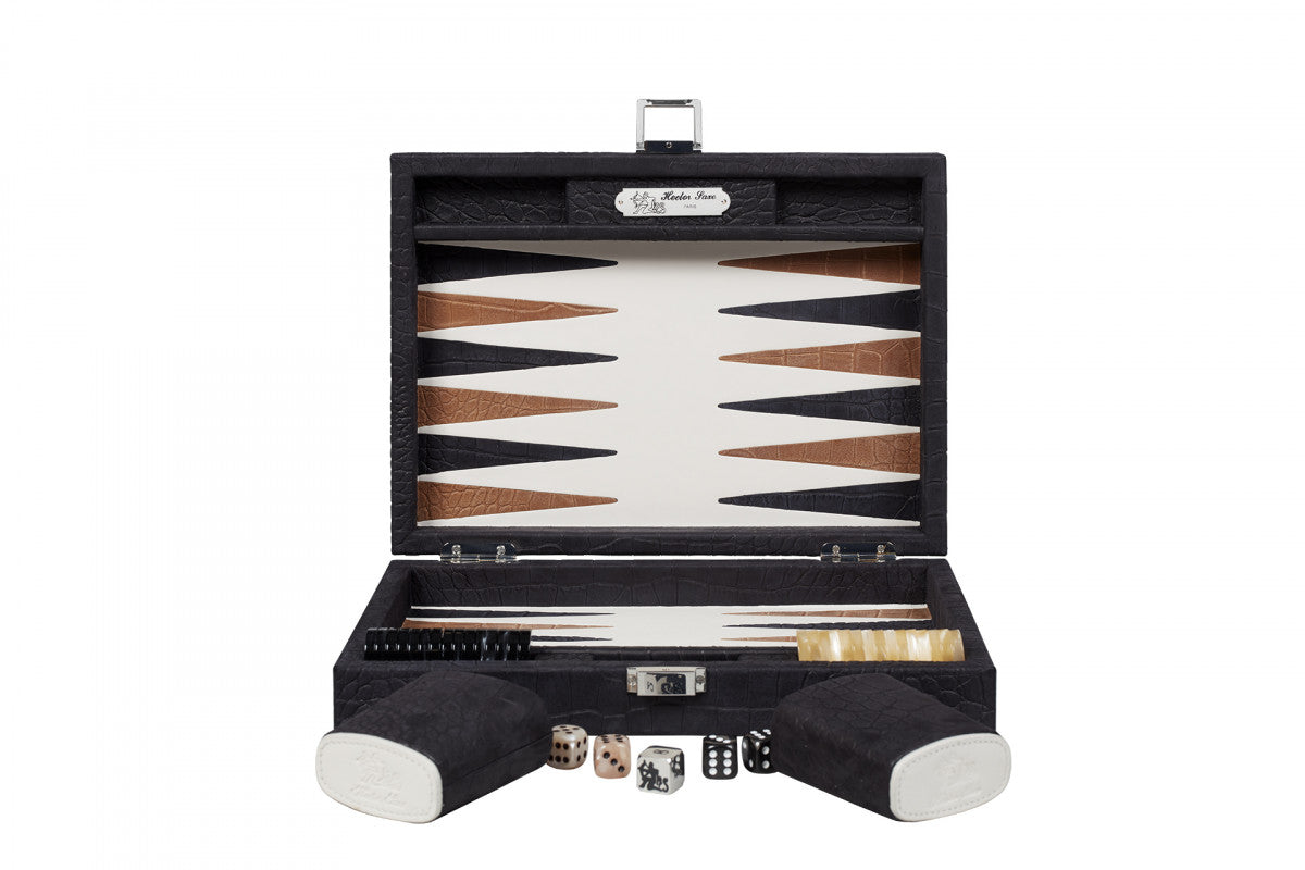 Backgammon - Small Alligator Effect Black