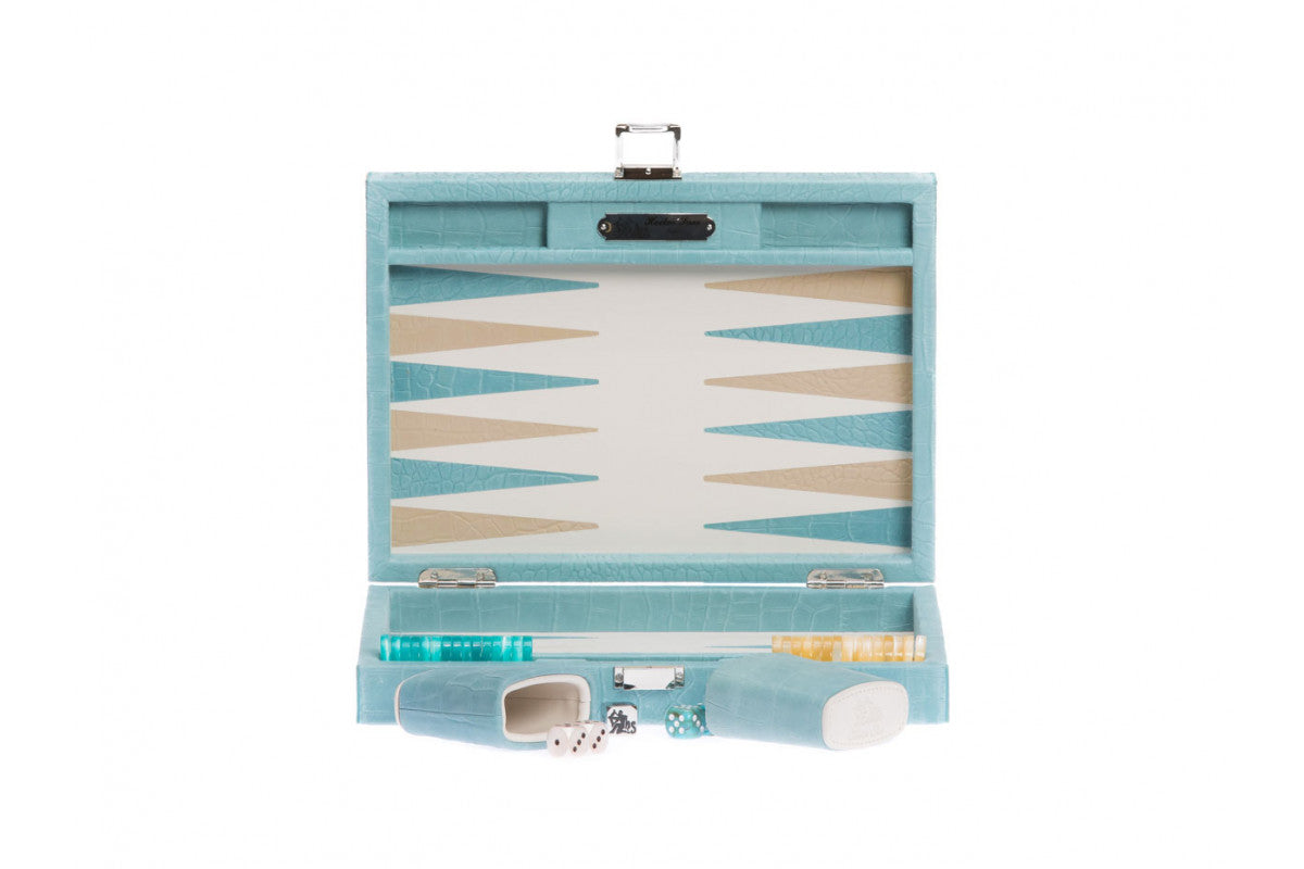 Backgammon - Small Alligator Effect Turquoise