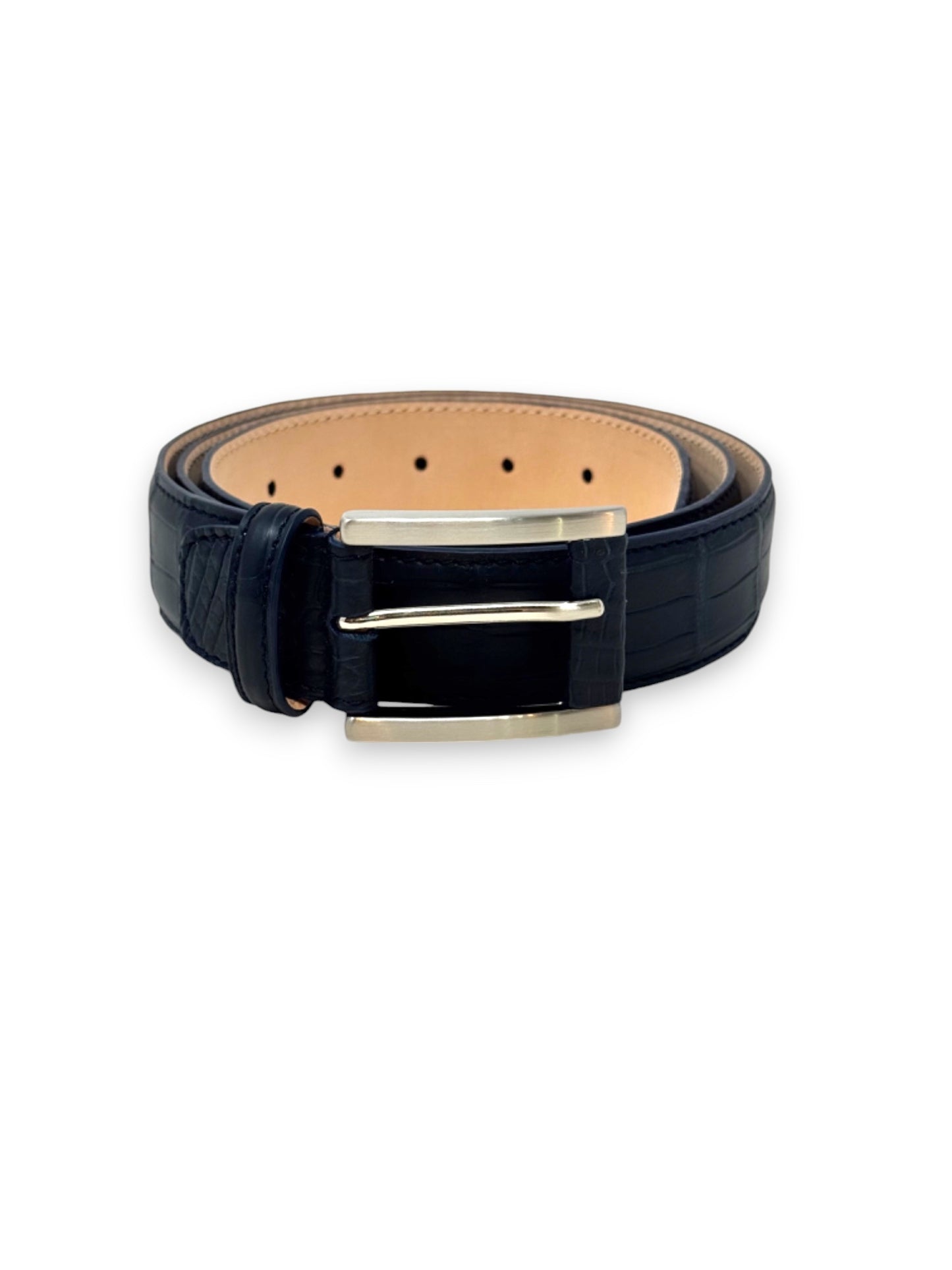 Cintura in Alligatore Blu Notte