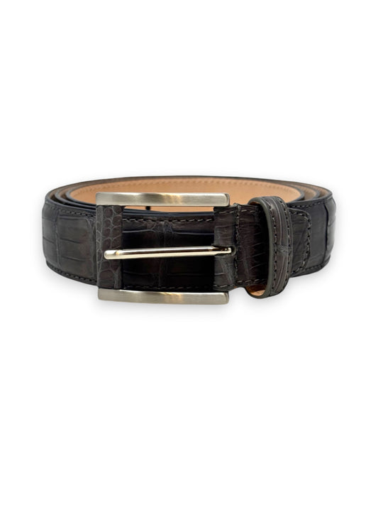 Cintura in Alligatore Grigio