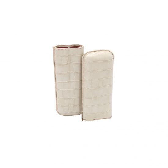 Cigar Case - Print Croco White