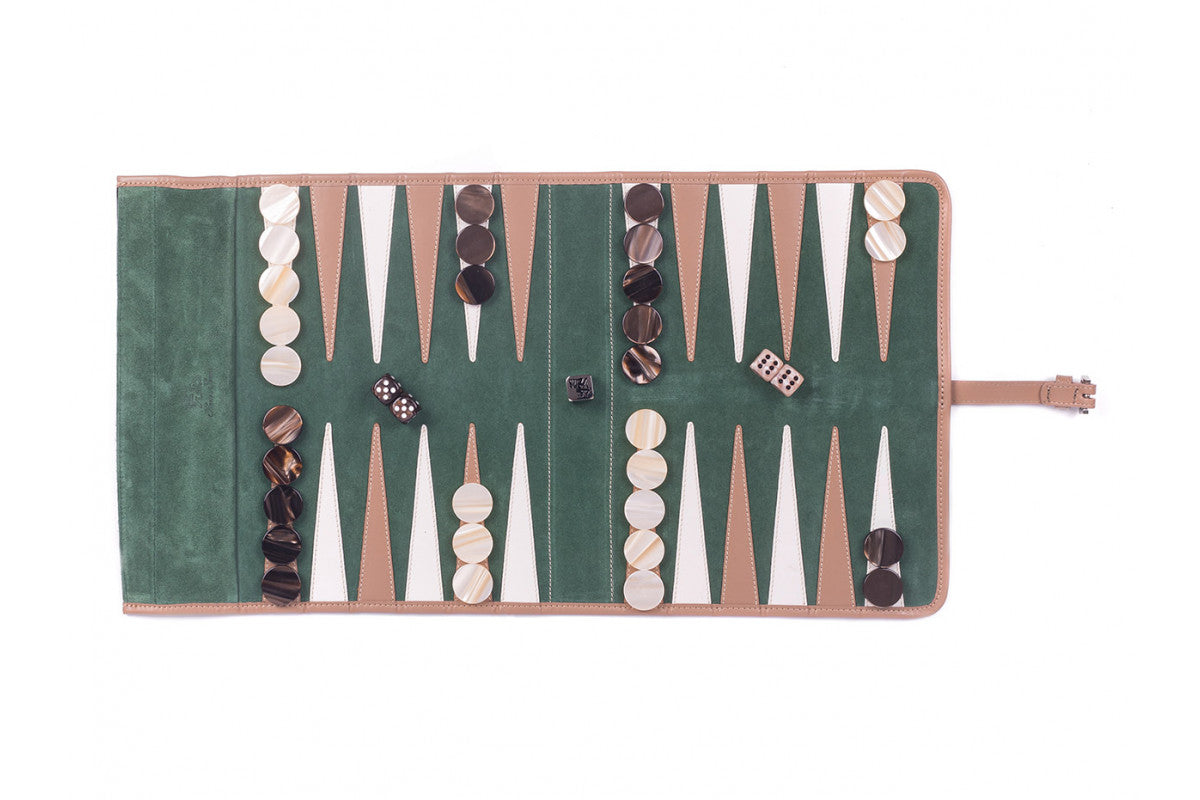 Travel Backgammon - Leather & Velvet