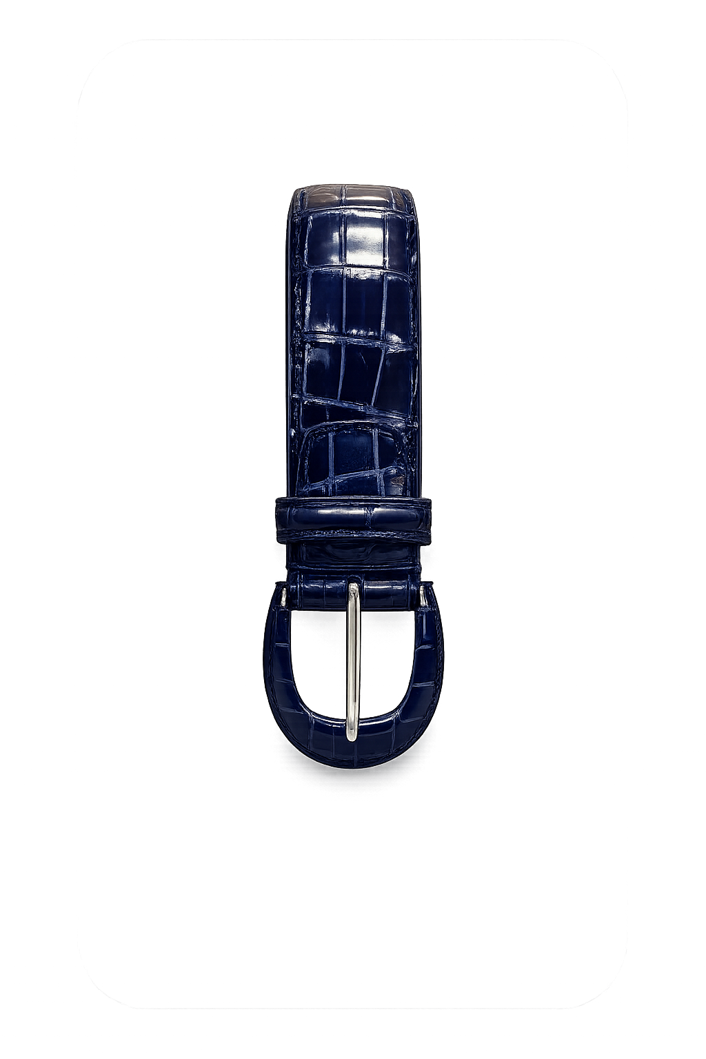 Cintura da Donna in Coccodrillo Lucido Blu