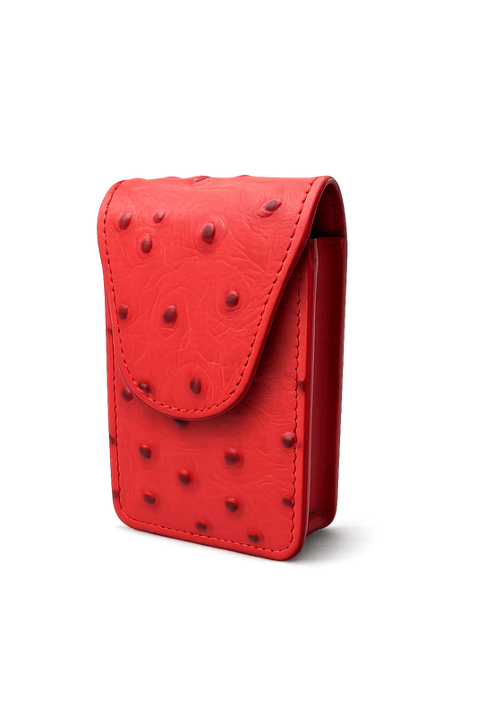 Portasigarette Effetto Struzzo Rosso