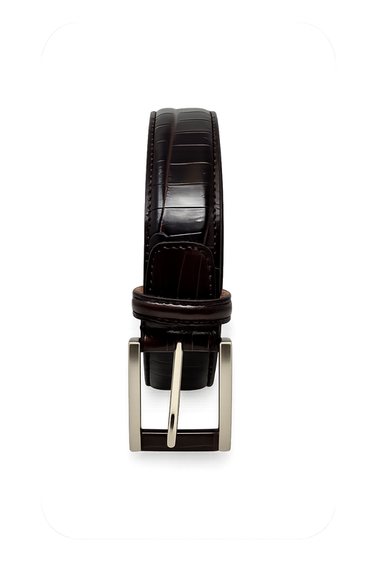 Cintura in Alligatore Moro