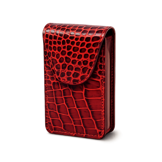 Portasigarette Effetto Coccodrillo Rosso