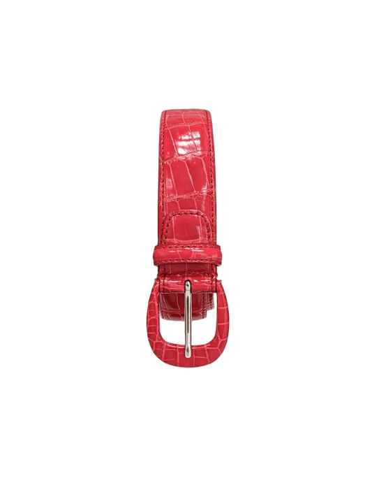 Cintura da Donna in Coccodrillo Lucido Fragola