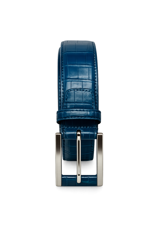 Cintura in Alligatore Turchese