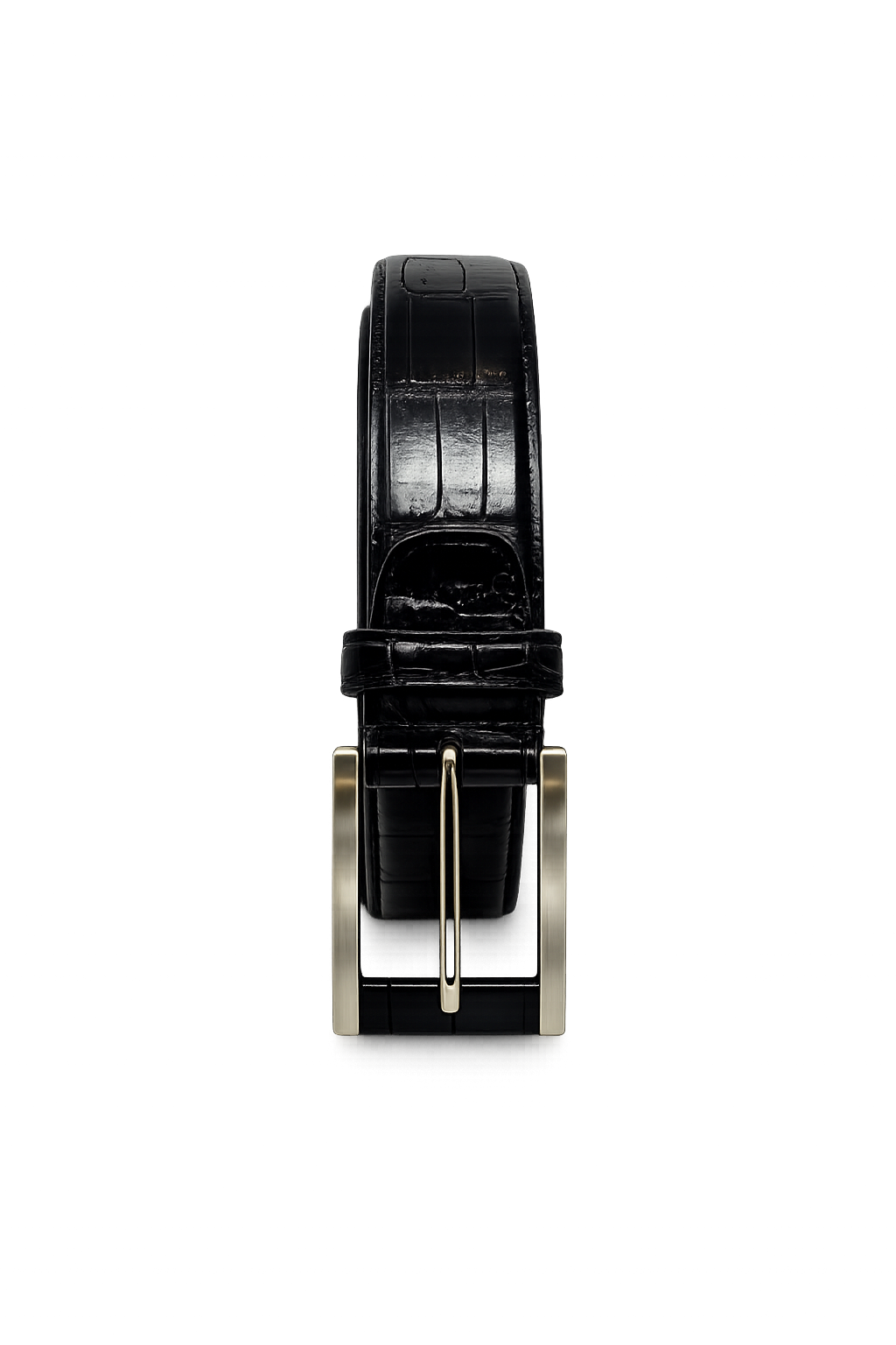 Cintura in Alligatore Nero