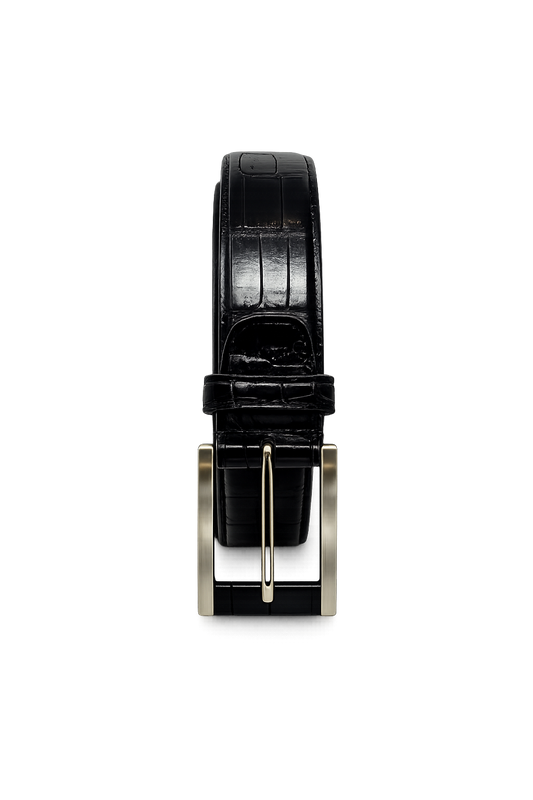 Cintura in Alligatore Nero