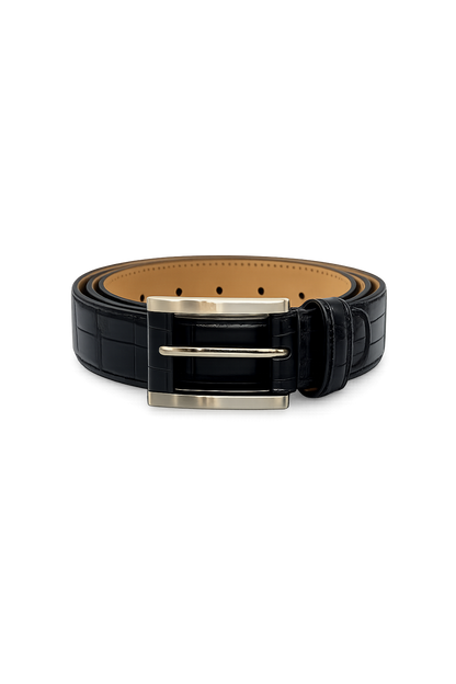 Cintura in Alligatore Nero