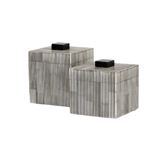 Box Square Greybone Stripe Black/White