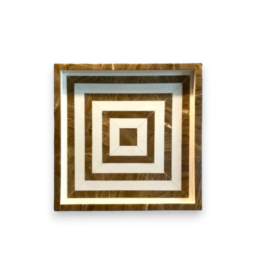 Tray Square Brown/Ivory