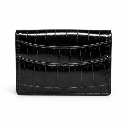 Porta carte in Coccodrillo Lucido