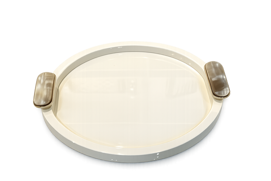 Vassoio Rotondo in Corno Chiaro