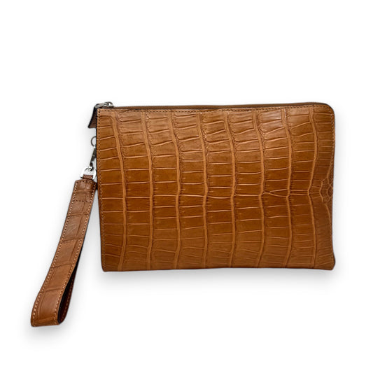 Pochette en véritable alligator