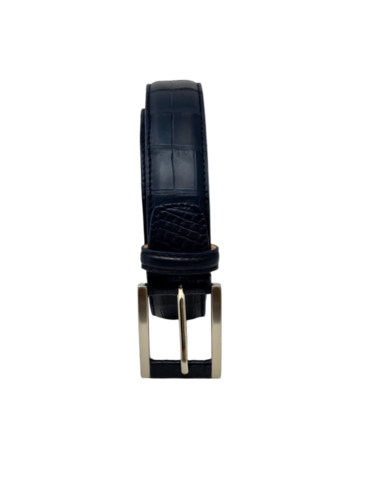 Cintura in Alligatore Blu Notte