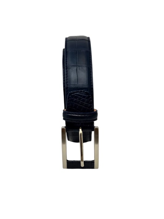 Cintura in Alligatore Blu Notte