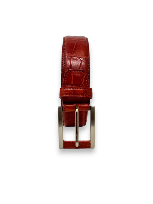 Cintura in Alligatore Rosso