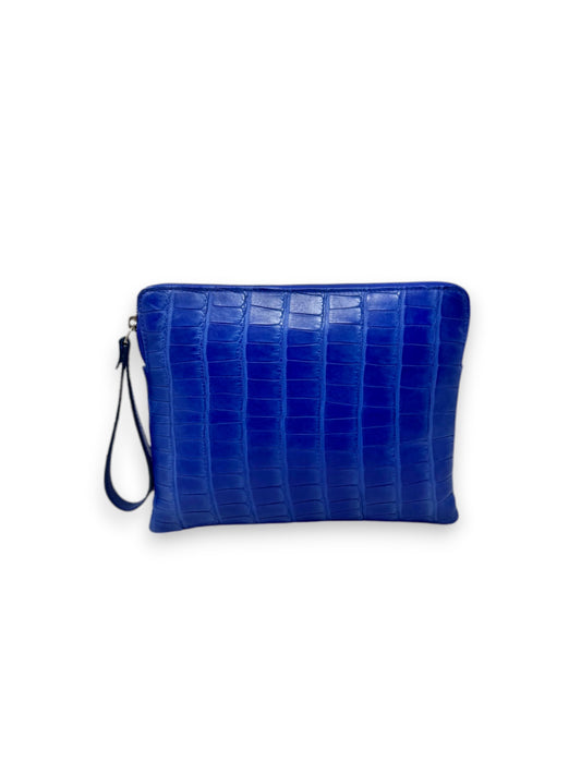 Pochette en alligator et cuir