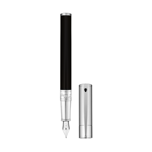 Fountain Pen D-Initial - Black & Chrome
