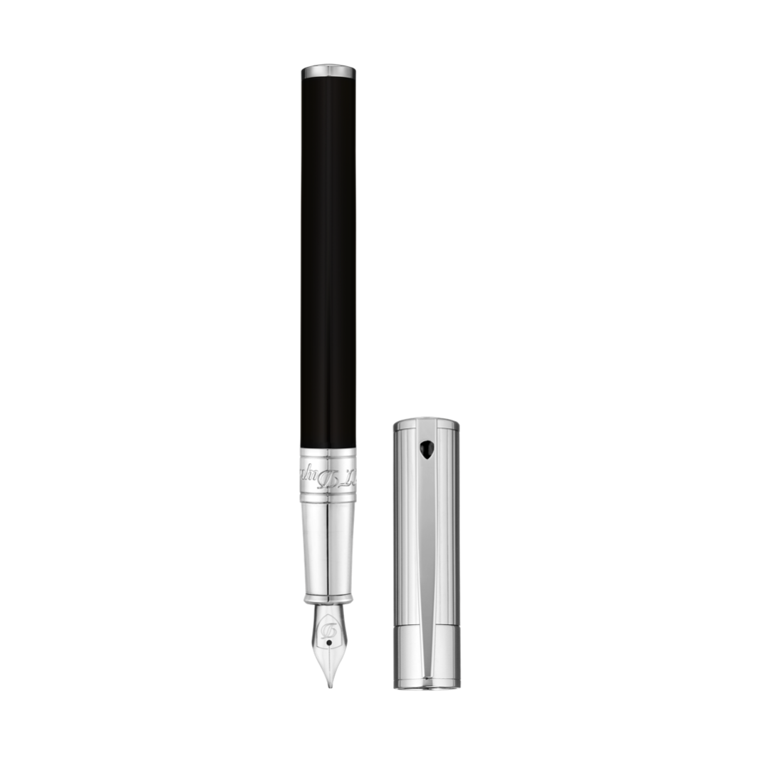 Fountain Pen D-Initial Black & Chrome