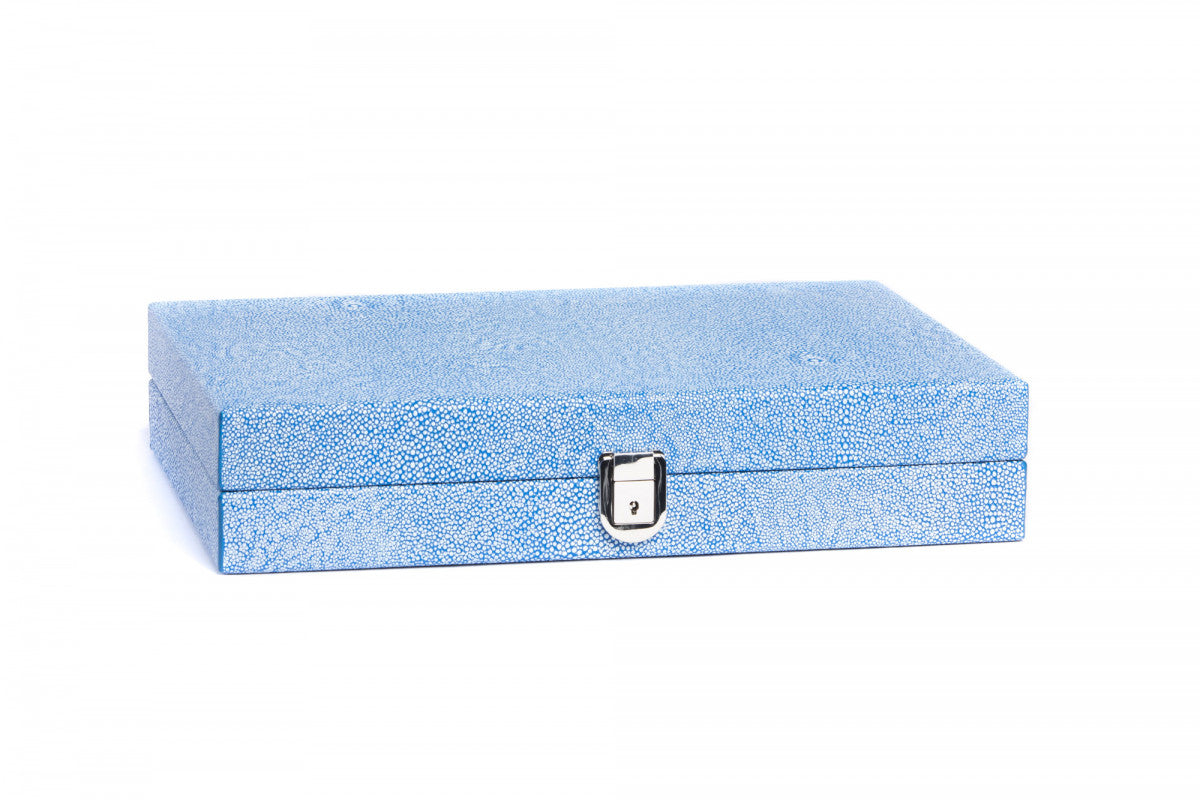 Backgammon - Medium Shagreen Blue