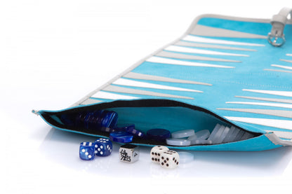 Backgammon de voyage - Cuir et velours