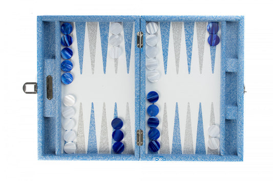 Backgammon - Medium Shagreen Blue