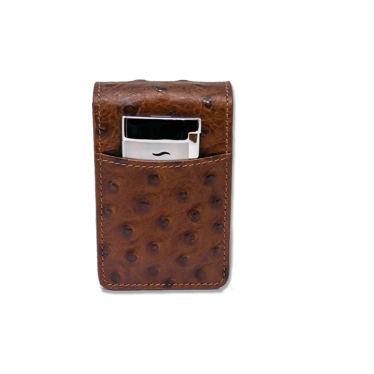 Cigarette Case - Brown Ostrich