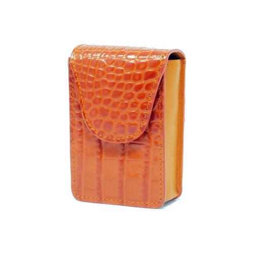 Cigarette Case - Orange Crocodile