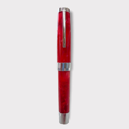 Mini stylo plume marbré rouge