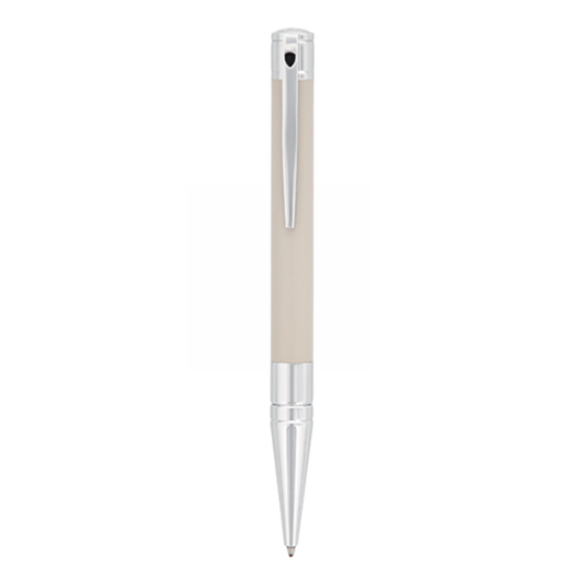 Stylo à bille avec initiale D - Beige et chrome