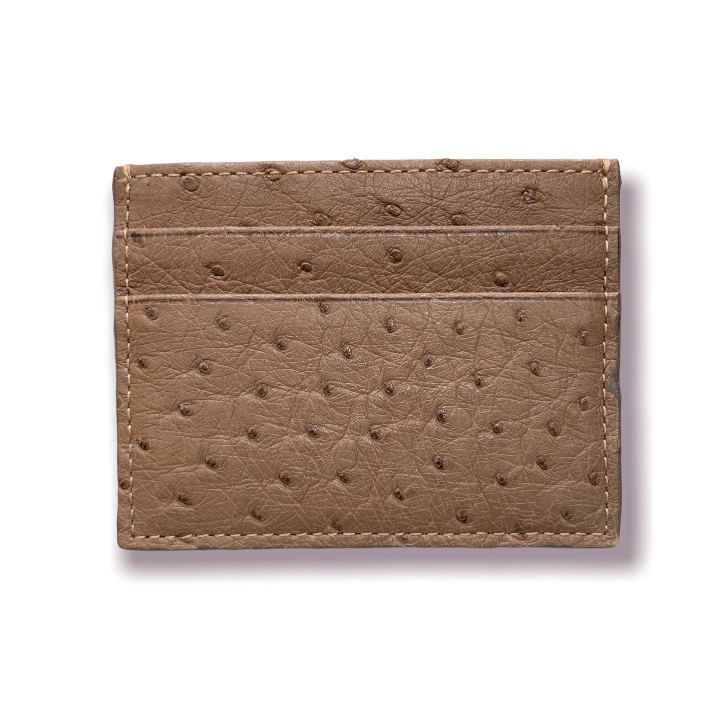 Small Real Ostrich Credit Card Holder