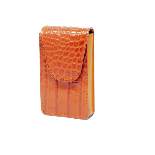 Cigarette Case - Orange Crocodile